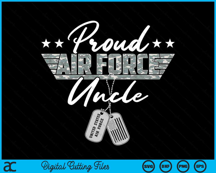 Proud Air Force Uncle Military US Air Force SVG PNG Digital Printable Files