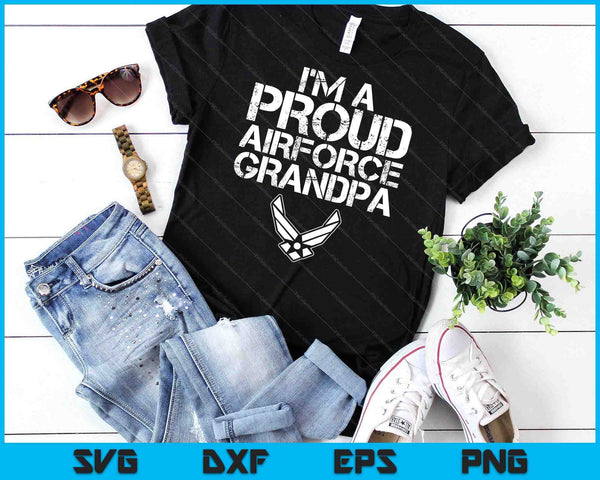 Proud Airforce Grandpa Grandfather Veteran's Day 4th July SVG PNG Digital Cutting Files