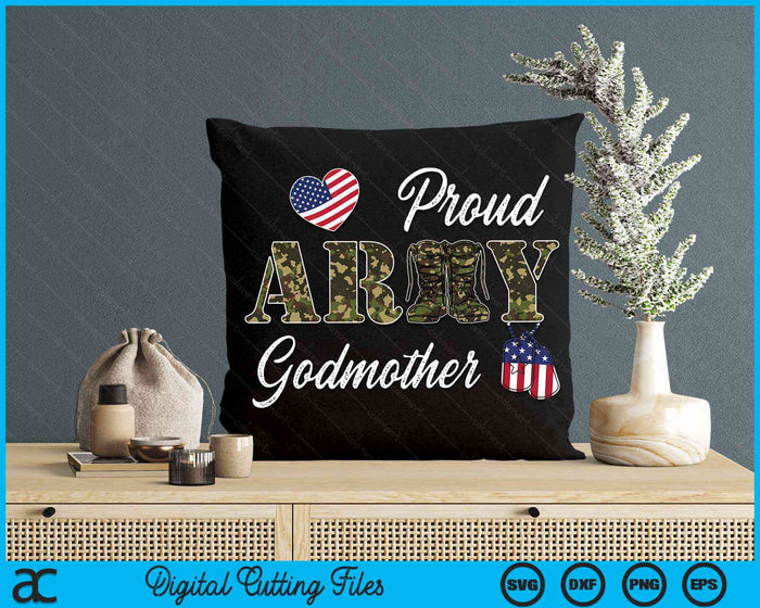 Proud Army Godmother Military Pride SVG PNG Digital Cutting Files