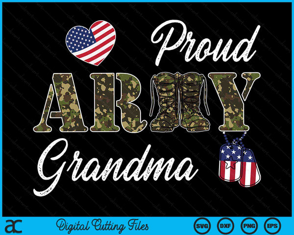 Proud Army Grandma Military Pride SVG PNG Digital Cutting Files