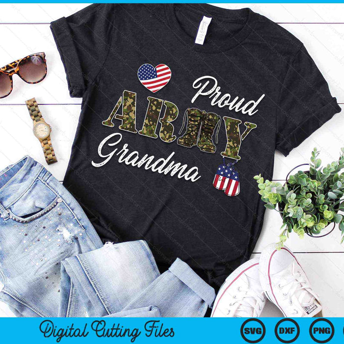 Proud Army Grandma Military Pride SVG PNG Digital Cutting Files