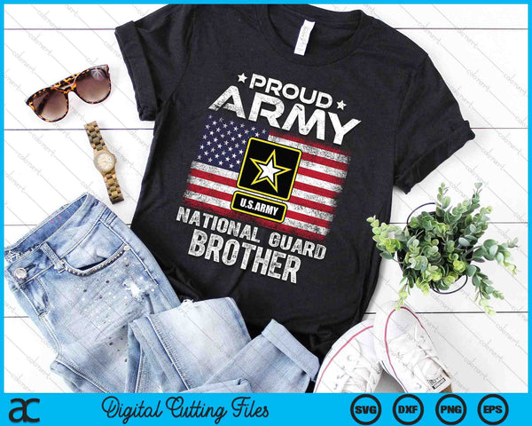 Proud Army National Guard Brother With American Flag SVG PNG Digital Printable Files