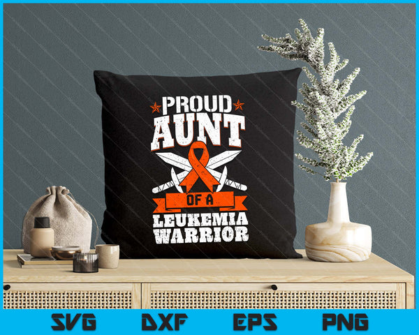 Proud Aunt Of A Leukemia Warrior Awareness Blood Cancer SVG PNG Digital Cutting Files