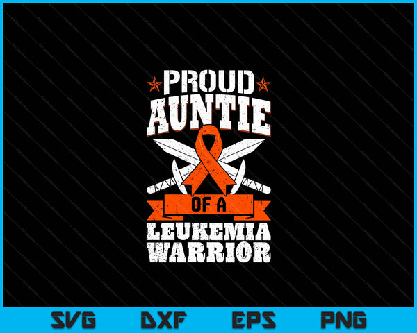 Proud Auntie Of A Leukemia Warrior Awareness Blood Cancer SVG PNG Digital Cutting Files