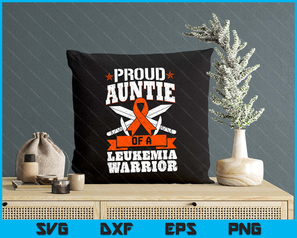 Proud Auntie Of A Leukemia Warrior Awareness Blood Cancer SVG PNG Digital Cutting Files