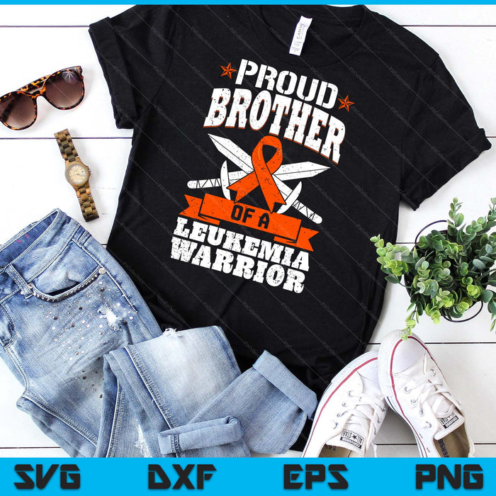 Proud Brother Of A Leukemia Warrior Awareness Blood Cancer SVG PNG Digital Cutting Files