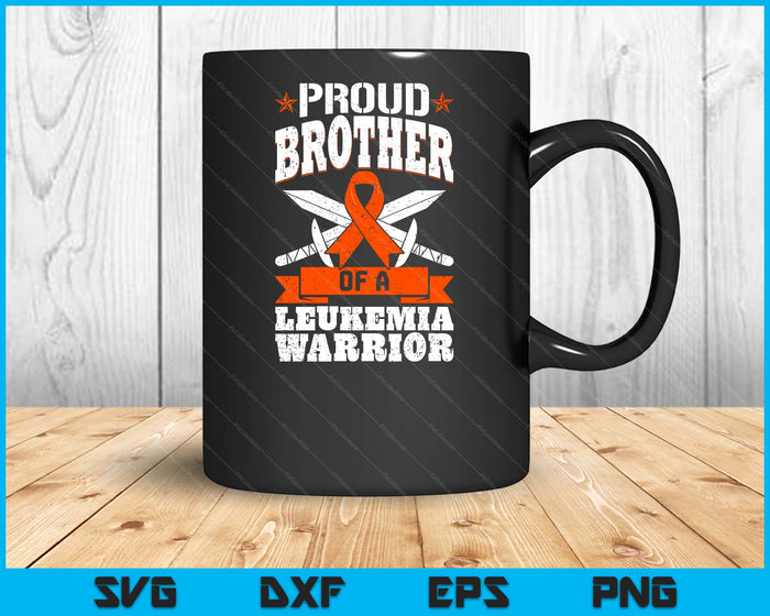 Proud Brother Of A Leukemia Warrior Awareness Blood Cancer SVG PNG Digital Cutting Files