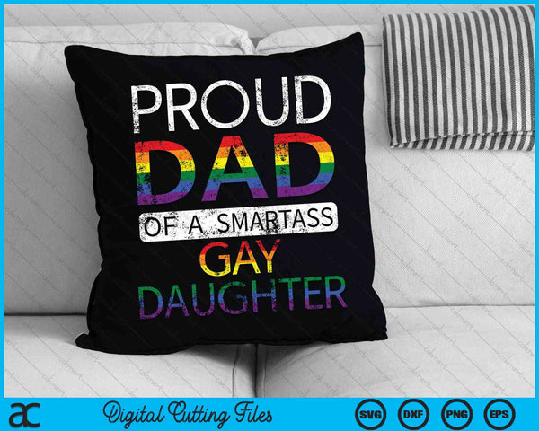 Orgulloso papá de una hija gay Aliado heterosexual LGBTQ Mes del Orgullo SVG PNG Cortando archivos imprimibles