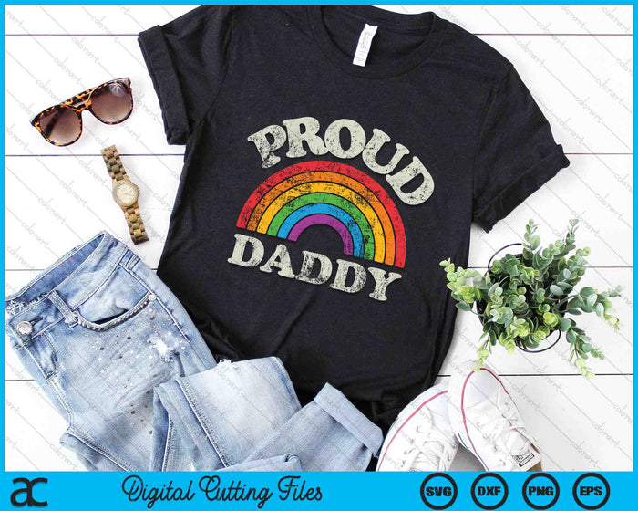 Proud Daddy LGBTQ Pride LGBT Ally Rainbow SVG PNG Digital Cutting Files