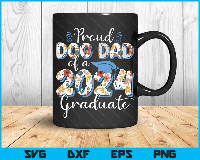 Trotse hondenvader van een afgestudeerde uit 2024 voor familie afstuderen SVG PNG digitale snijbestanden