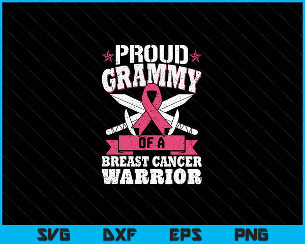 Proud grammy of breast cancer warrior pink awareness ribbon SVG cut file