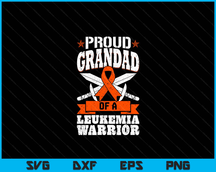 Proud Grandad Of A Leukemia Warrior Awareness Blood Cancer SVG PNG Digital Cutting Files