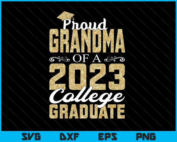 Orgullosa abuela de una universidad de posgrado de 2023 SVG PNG archivos de corte digital