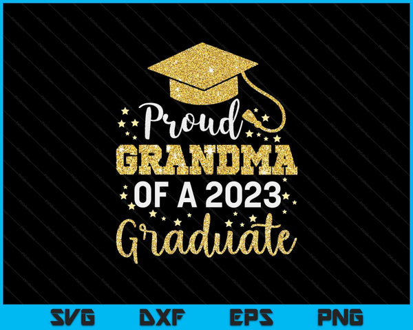 Orgullosa abuela de una clase de 2023 Graduado SVG PNG Cortando archivos imprimibles
