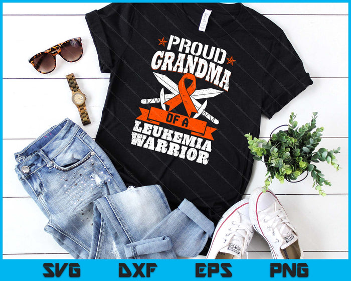 Proud Grandma Of A Leukemia Warrior Awareness Blood Cancer SVG PNG Digital Cutting Files