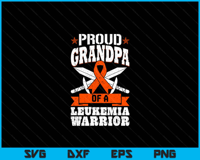 Proud Grandpa Of A Leukemia Warrior Awareness Blood Cancer SVG PNG Digital Cutting Files