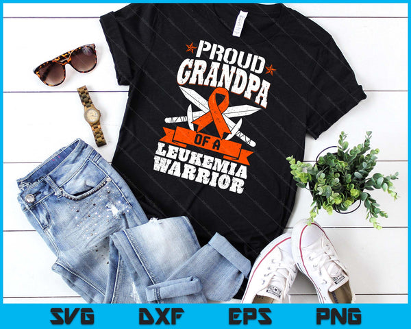 Proud Grandpa Of A Leukemia Warrior Awareness Blood Cancer SVG PNG Digital Cutting Files