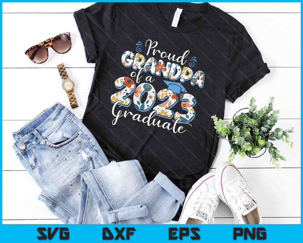 Proud Grandpa Of A 2023 Graduate For Family SVG PNG Cutting Printable Files - on a t-shirt