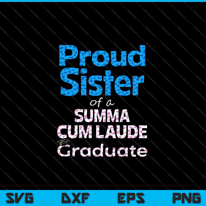Trotse zus van een Summa Cum Laude klas van 2023 afgestudeerde familie SVG PNG snijden afdrukbare bestanden