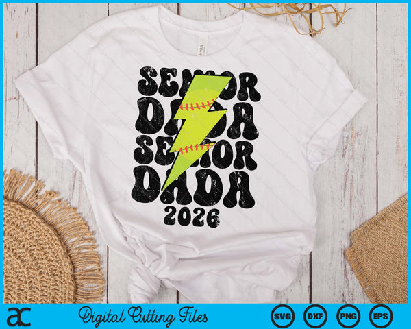 Proud Softball Senior Dada 2026 SVG PNG Digital Printable Files