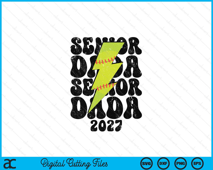 Proud Softball Senior Dada 2027 SVG PNG Digital Printable Files