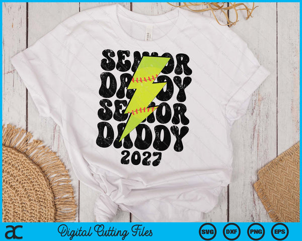 Proud Softball Senior Daddy 2027 SVG PNG Digital Printable Files