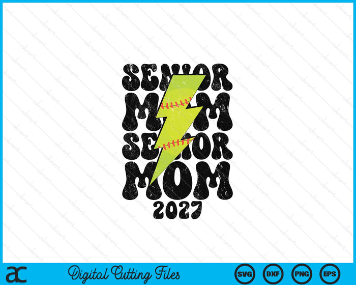 Proud Softball Senior Mom 2027 SVG PNG Digital Printable Files