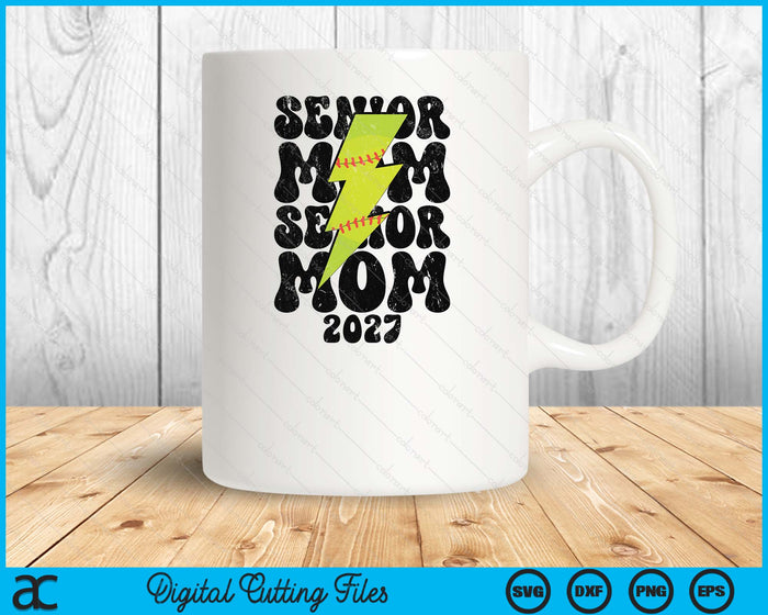 Proud Softball Senior Mom 2027 SVG PNG Digital Printable Files