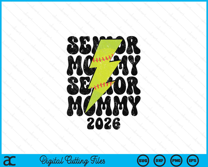 Proud Softball Senior Mommy 2026 SVG PNG Digital Printable Files