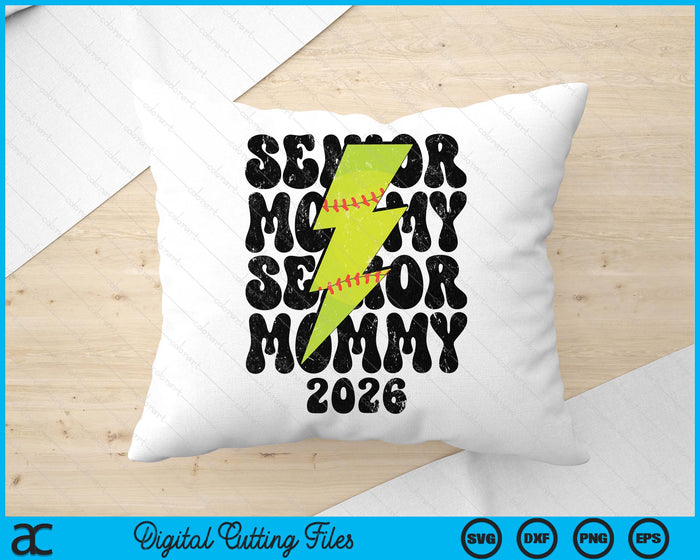 Proud Softball Senior Mommy 2026 SVG PNG Digital Printable Files