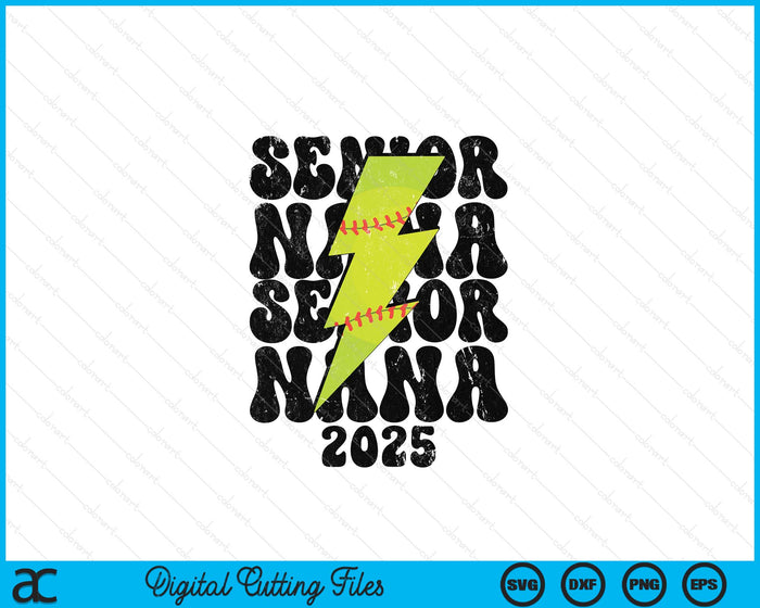 Proud Softball Senior Nana 2025 SVG PNG Digital Printable Files