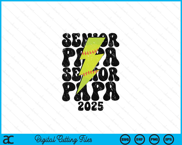 Proud Softball Senior Papa 2025 SVG PNG Digital Printable Files