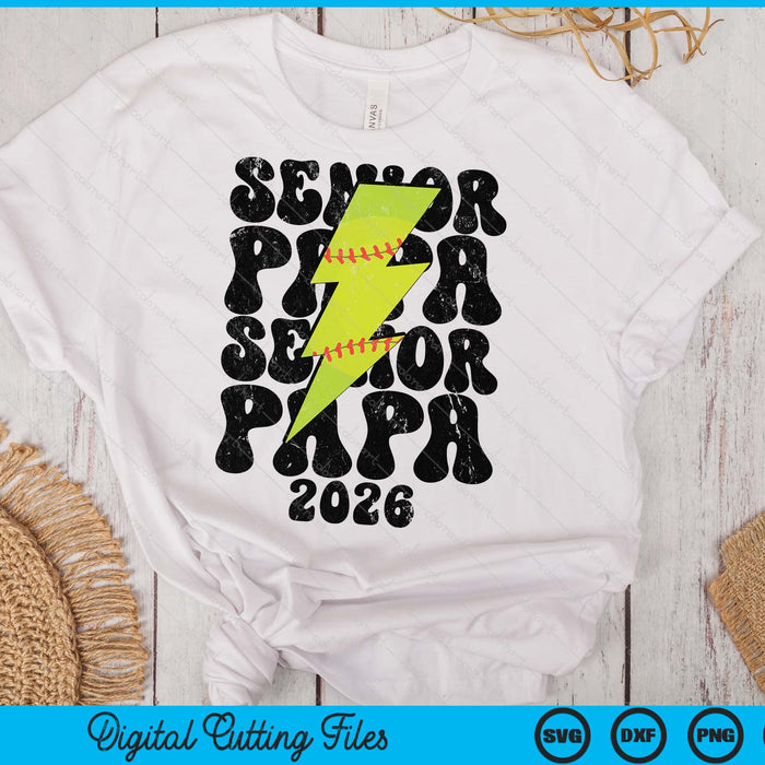 Proud Softball Senior Papa 2026 SVG PNG Digital Printable Files