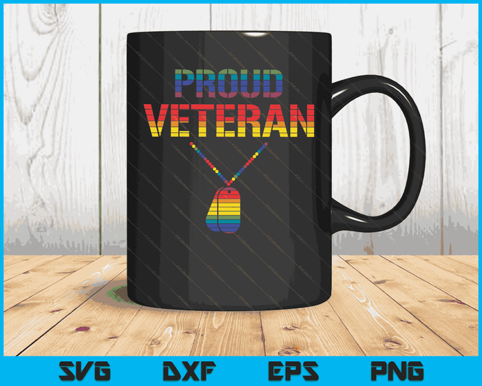Proud Veteran LGBT-Q Gay Pride Army Dog Tag Military Soldier SVG PNG Digital Cutting Files