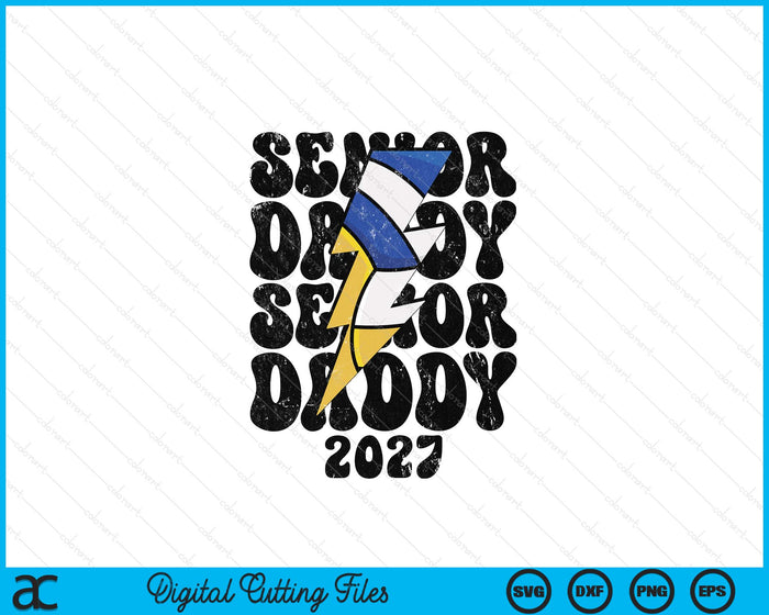 Proud Volleyball Senior Daddy 2027 SVG PNG Digital Cutting Files