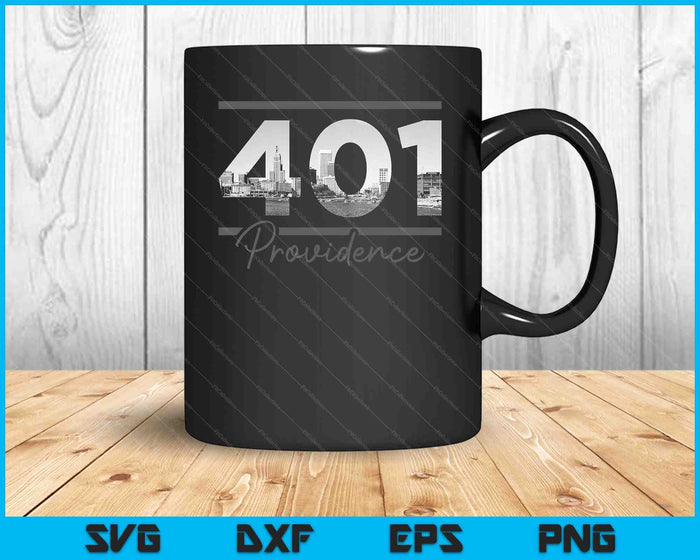 Providence 401 Netnummer Skyline Rhode Island Vintage SVG PNG Snijden afdrukbare bestanden