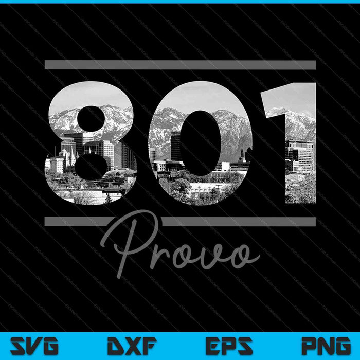 Provo 801 Area Code Skyline Utah Vintage SVG PNG Cutting Printable Files