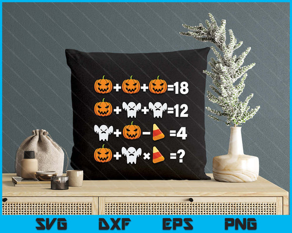 Pumpkin Ghost Equation Math Teacher Halloween Costume SVG PNG Digital Printable Files
