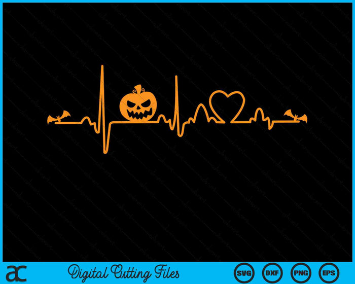 Pumpkin Heartbeat Halloween SVG PNG Digital Cutting Files