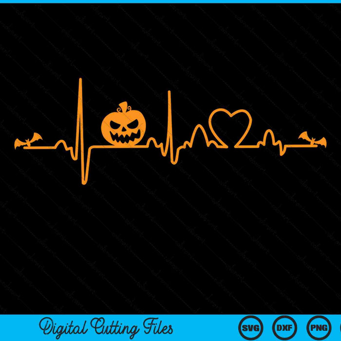 Pumpkin Heartbeat Halloween SVG PNG Digital Cutting Files
