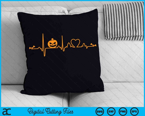 Pumpkin Heartbeat Halloween SVG PNG Digital Cutting Files
