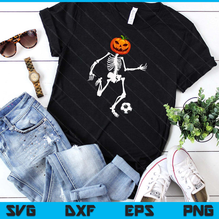 Pumpkin Skeleton Soccer Player Halloween Men Boys SVG PNG Digital Cutting File