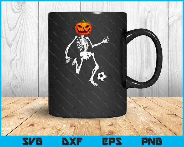 Pumpkin Skeleton Soccer Player Halloween Men Boys SVG PNG Digital Cutting File