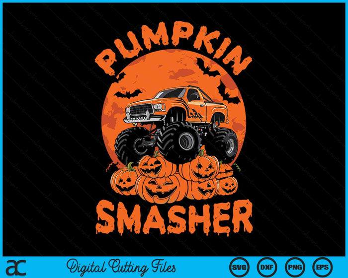 Pumpkin Smasher Halloween Monster truck Halloween SVG PNG Digital Cutting Files