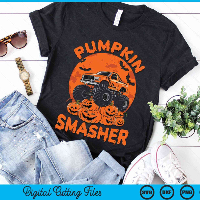 Pumpkin Smasher Halloween Monster truck Halloween SVG PNG Digital Cutting Files