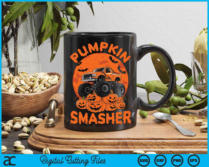 Pumpkin Smasher Halloween Monster truck Halloween SVG PNG Digital Cutting Files