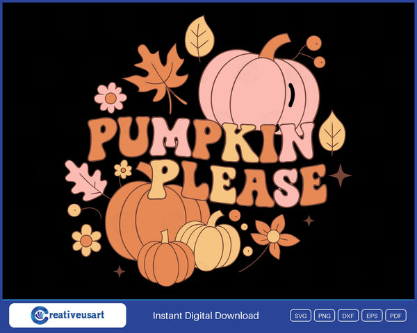 Pumpkin Please pile of pumpkins SVG design on black background