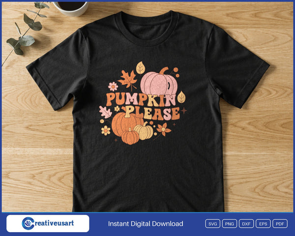 Pumpkin Please Pile of Pumpkins SVG PNG Digital Printable Files - on a t-shirt