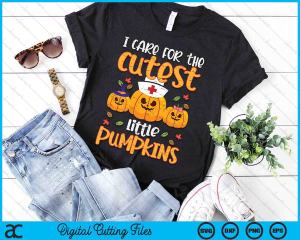 Pumpkins Nurse Halloween Scrub Top Fall Thanksgiving SVG PNG Digital Cutting Files