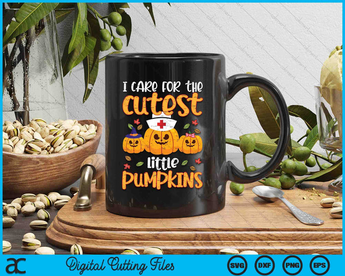 Pumpkins Nurse Halloween Scrub Top Fall Thanksgiving SVG PNG Digital Cutting Files